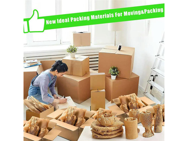 Packing Paper Sheets For Moving, Honeycomb Packing Paper Sheets With 1.6X Stretchability For Shipping, Box Filler