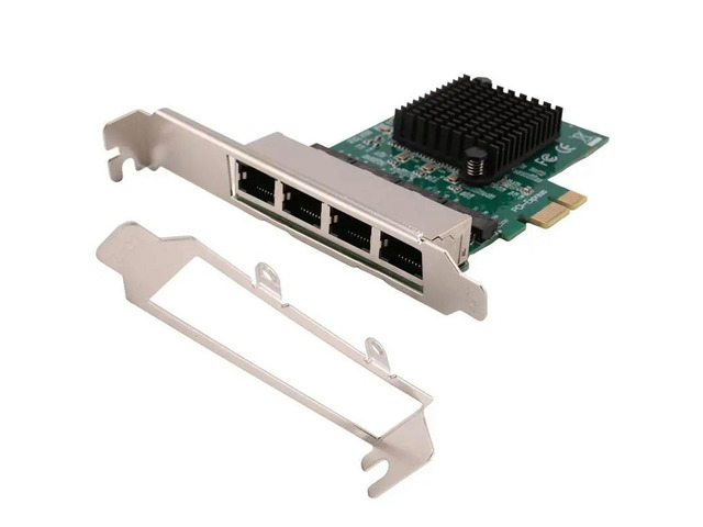 2X Network Cards Network/Ethernet/Lan Adapter PCI-E Network Card RealtRJ45 Internet Ethernet Gigabit 4 Port