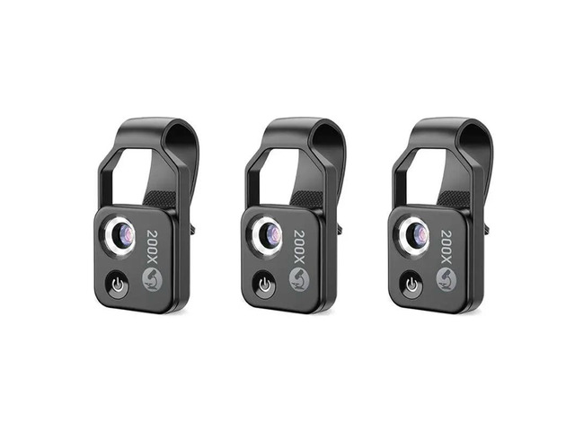 3X 200X Cell Phone Microscope Accessory With Window Microscope, Mini Digital Microscope With LED Light/Universal Clip