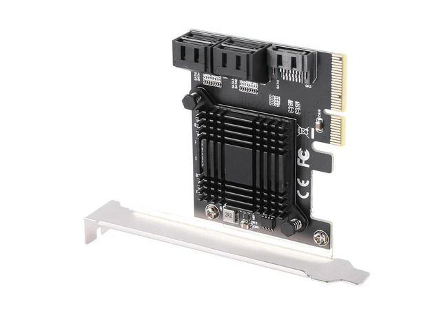 3X PCIE To 5-Port SATA III 6 Gbps SATA Controller Expansion Card Computer Chassis Adapter Card JMB585 With 15 Cables