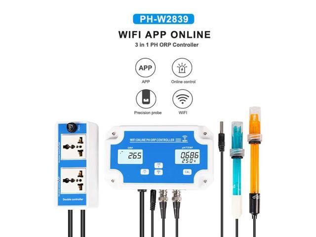 W2839 3-In-1 Water PH/ORP/TEMP Electrode BNC Type Probe For Aquarium Hydroponics Monitor