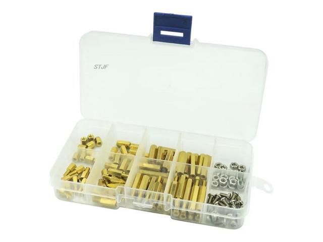 120Pcs M3 Brass Standoff SpPCB Board Hex Screws Nut Assortment Kit Female-Female Sps Male-Female Sps