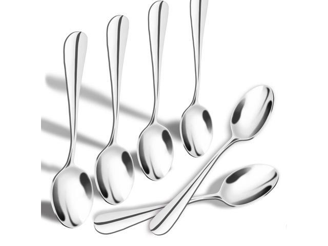 Demitasse Espresso Spoons, Mini Coffee Spoon, 4.9 Inch Stainless Steel Small Spoons for Dessert, Tea,Set of 6