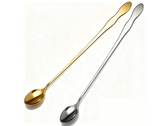 2 PCS Long Coffee Spoons,10 Inch Coffee Stirrers,Ice Tea Spoons,Stainless Steel Iced Tea Spoon for Coffee Bar Accessories Tea Mixing Cocktail...