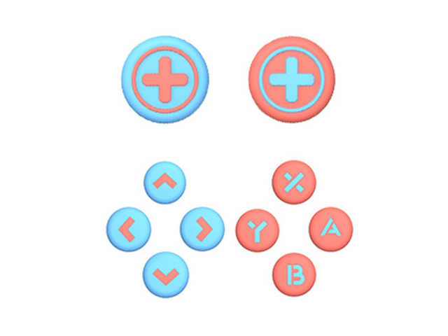 Cross D-Pad Button Caps Thumb Grip Caps Set Key Buttons Sticker Cover Caps for Switch 2