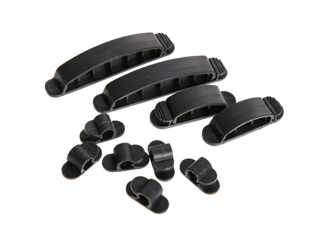 10Pcs Cable Cord Wire Line Organizer Plastic Clips Ties Fixer Holder