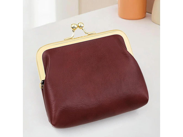 Mini Versatile Purse Oil Wax Leather Elegance Clasp Wallet Candy Color Bag Shopping Work Date Bag