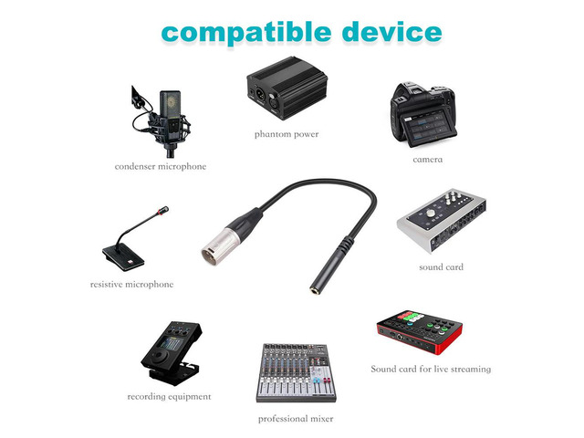 3.5mm Female To XLR Male Stereo Audio Adapter Female To XLR Male Converter for Microphone