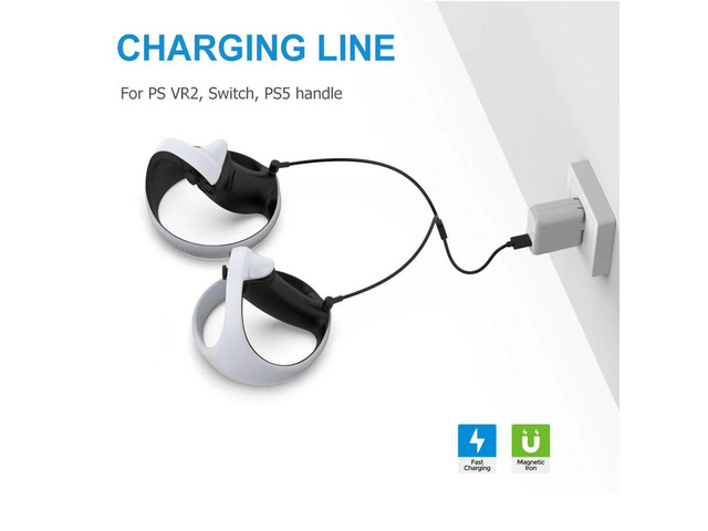 Magnetic Joystick Charging Line Two-in-One Multipurpose USB Type-C Game Handle Charger Line Plug and Play Accessories for PS VR2