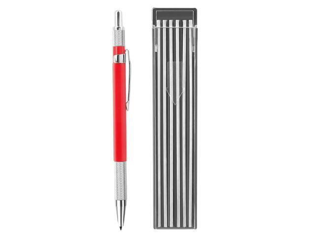Welding Pencil with 12PCS Streak Refills Mechanical Pencil for Steel Construction Woodworking for Tube Pipe Fitter Welder