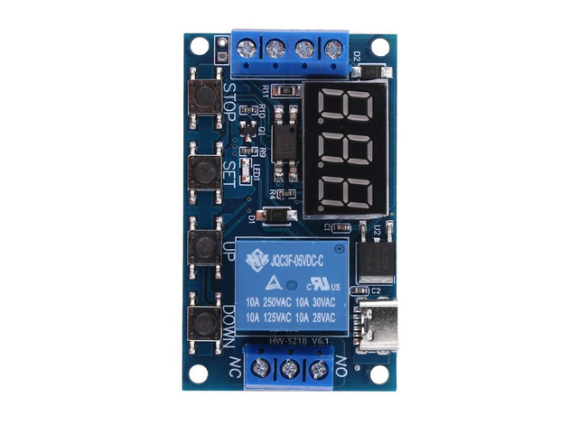 1 Channel Digital Tube Timer Control Relay with LED Display Cycle Timer Delay Trigger Disconnect Module Electronic Components