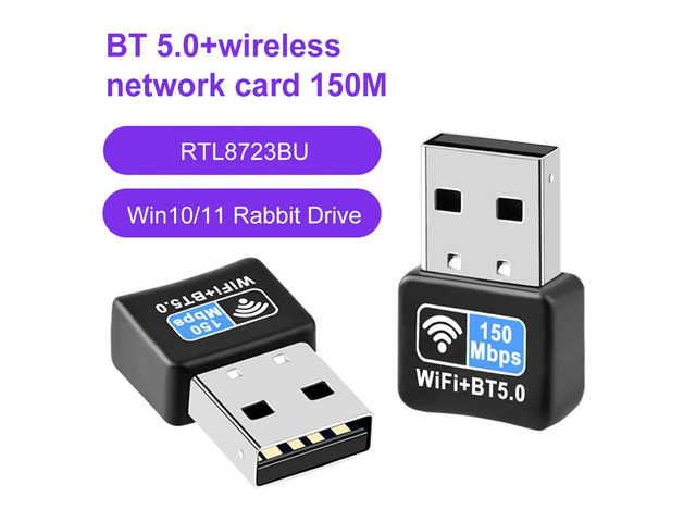 150Mbps Network Card Receiver Bluetooth-compatible 5.0 Mini USB Ethernet Receiver IEEE 802.11N Plug and Play for Desktops