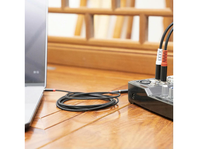 3.5mm To 6.35mm Adapter Jack Audio Cable 0.3m Female Jack To Male Plug Audio Cables Interface Conversion for Mixers Headphones