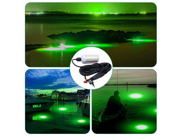 12V LED Lure Fish Finder Lamp IP68 Waterproof Fish Gathering Lamp Corrosion Resist for Night Fishing 100W Light Accessories