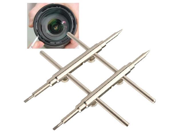 25-130MM Professional Camera Lens Spanner Wrench with 4 Screws Disassemble Wrench Open Tool for DSLR Camera Lens Telescope Lens