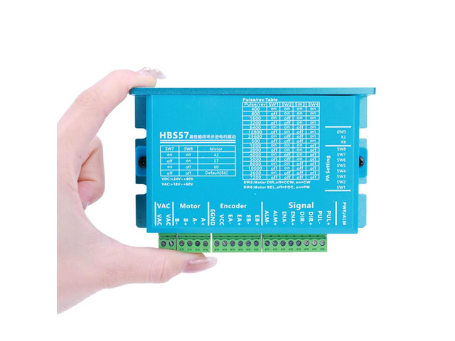 HBS57 Stepper Motor Driver 0-200kHz Hybrid Servo Driver AC20-80V/DC24-70V Encoder 1000 Lines for Nema23/Nema24 Stepper Motor
