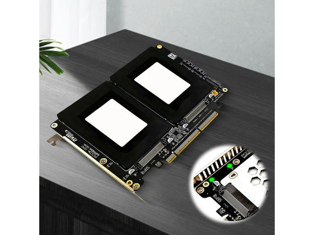 U.2 Dual Drive Adapter Card with LED Indicator U2 To PCI E Adapter Card U.2 PCIe Adapter Dual U.2 To PCIe 4.0 X8 Adapter