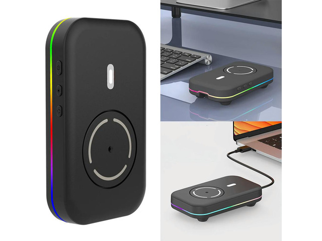 Undetectable Automatic Mouse Wiggler with Adjustable Interval Timer Mouse Moving Device ON/Off Switch RGB Lights Keeps PC Active