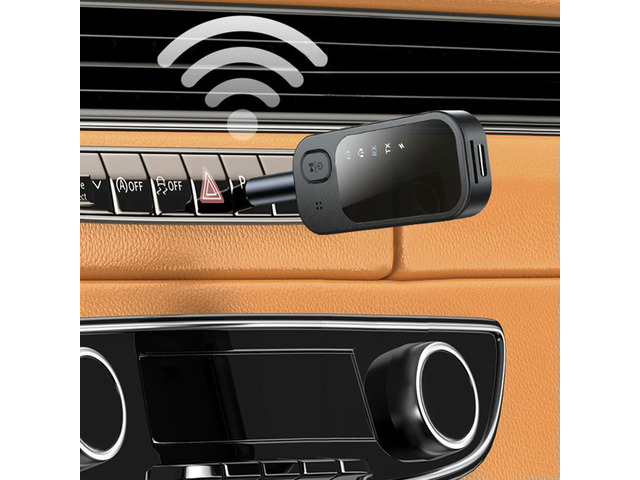 BT5.4 Audio Transmitter Receiver 3.5mm AUX Hifi Adapter Tie-Clip BT Receiver Transmitter for TV Car PC Headphones