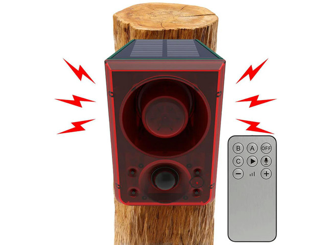 Solar Outdoor Motion Sensor Alarm Home Alarm Support Recording and Adjustable Volume Loud Noise Maker for Home Farm