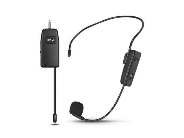 2.4G Headset Mics with Receiver Head Handheld Mics Head-Mounted Microphones Set for Speakers/Voice Amplifier/PA System