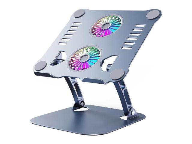 Foldable Desktop Laptop Cooling Stand Adjustable Height with 2 Cooling Fan Notebook Stand Anti-slip for Notebook Up To 15.6 Inch