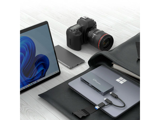 6 in 1 CFexpress Type B/CF/XD/MS/SD/TF Multi Card Reader 10Gbps CF Express B Card Reader with Cable for XP OS