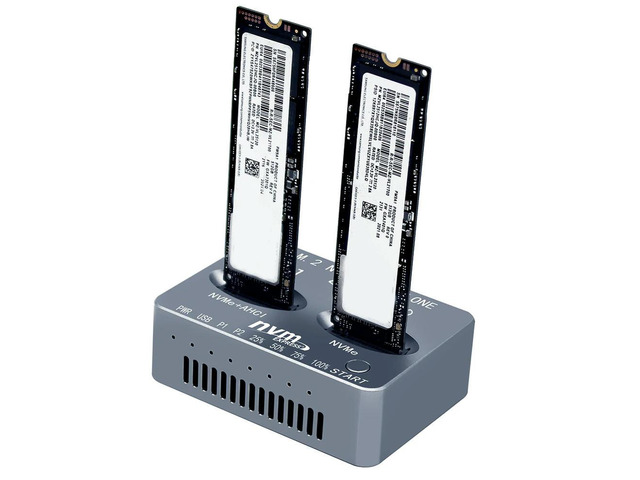 Dual-Bay M.2 NVME SSD Clone USB3.2 Type C NVME Docking Station Gen2X 20Gbps M/B M Key M.2 M.3 NVME PCI-E for M2 SSD M Key SSD