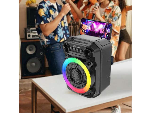 BT Speaker Stereo Sound Speaker Rich Bass Karaoke Speaker with Microphone Suitable for Home Theater Outdoor Dance Party