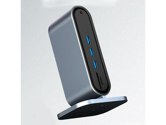 12 in 1 Dongle Docking Station Speed 480Mbps Type C Dock USB 3.0/VGA/RJ45 Ports/3.5-mm Jack 4K HDMI-Compatible for Type-C Laptop