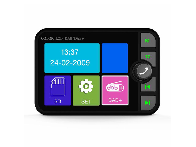 Stereo Digital Signal Broadcast Adapter 2.4 Inch LCD Color Screen DAB Radio Receiver Bluetooth-compatible 5.0 Hands-free for Car