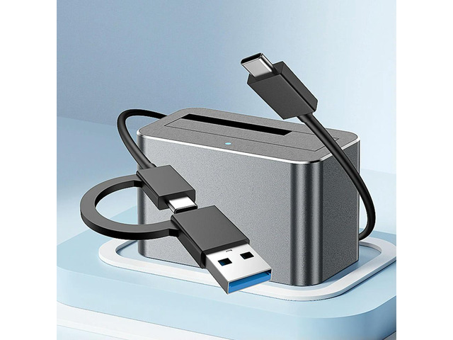Hard Drive Dock USB3.0 To SATA External Hard Drive Docking Station 5Gbps Support Up To 20TB for 2.5/3.5 Inch SATA/SAS HDD SSD