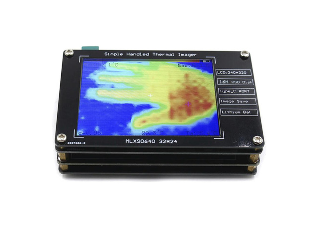 MLX90640 Infrared Thermal Imager Lightweight 2.8 Inch Digital Thermal Imaging Camera USB Charging for Industrial Components