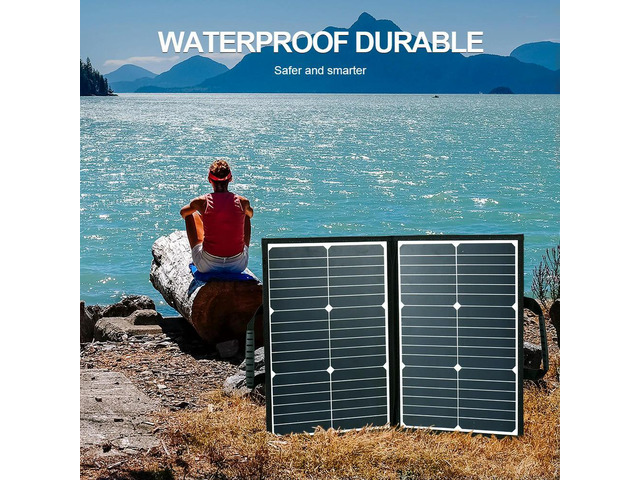 60W Foldable Solar Charger Dual USB DC Type-C Solar Panel Pack Kits for Camping