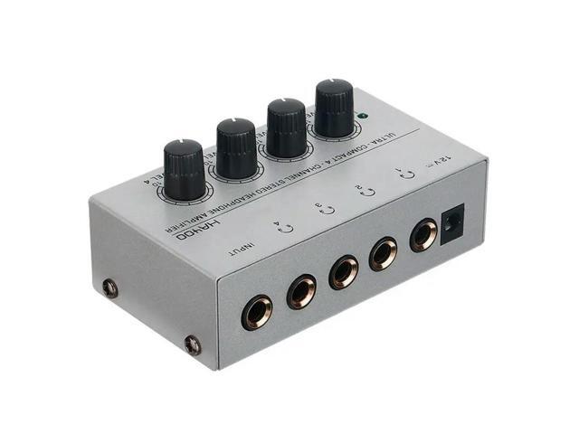 4 Channels Mini O Stereo Headphone Amplifier HA400 Ultra-Compact Audio Amplifier With Power Adapter US Plug Adapte