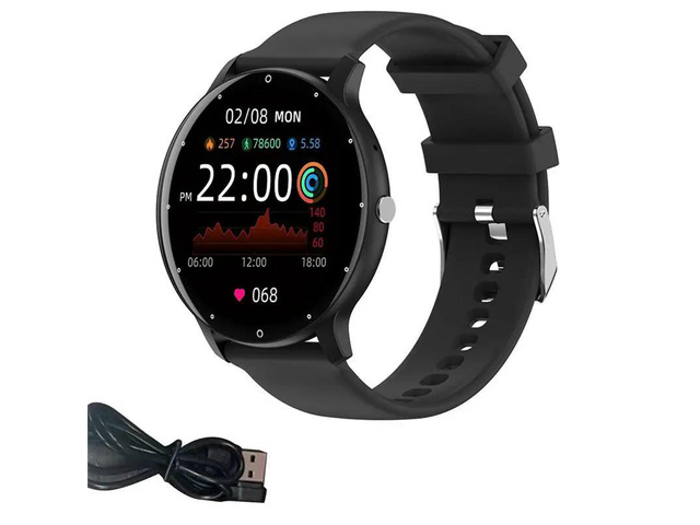 ZL02C Pro Watch Screen Heart Rate Blood Oxygen Sport Measurement Watch Durable Easy Install Easy To Use Black