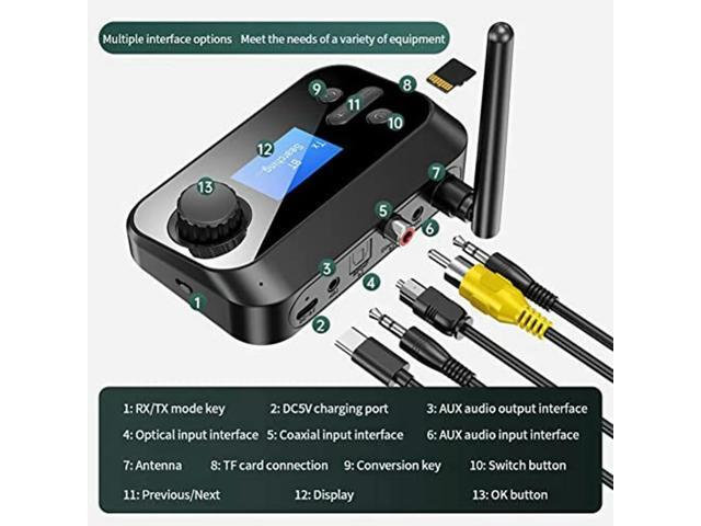 Bluetooth 5.0 Receiver Transmitter For Home Stereo TV Stereo AUX 3.5Mm Jack RCA Optical Bluetooth Audio Adapter