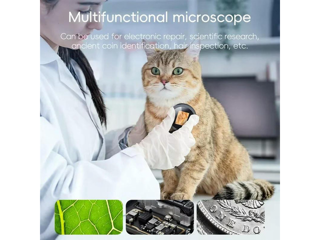 8 LED Light 500X Digital Handheld Microscope With 2Inch IPS Screen Foldable Magnifier For Electronics Coins Watch Repair