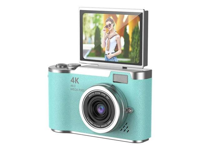 8X Digital Zoom Camera For Student 4K CCD 48MP Compact Digital Photography Camera 180 Flip Screen Selfile Camera Green