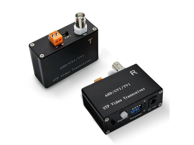 1 Channel Active Video Balun For CCTV Camera Twisted Pair Transmitter Bnclong Range For AHD TVI CVI 5/10MP