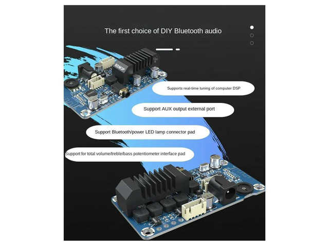 TPA3116 DSP Bluetooth 5.0 Stereo Power Amplifier 2X50W 3.5Mm Input Supports DSP Tuning DC12V-24V Durable