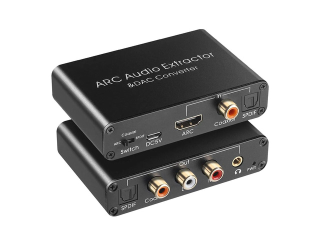 Audio Extractor 192KHz DAC Converter ARC Audio Extractor Support Digital HDMI-Compatible Audio to Analog Stereo Audio
