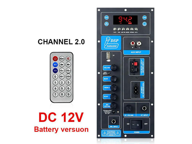 High Power DSP Bluetooth 5.3 Amplifier Board 8-18 Inch Trolley Speaker Outdoor Audio Amp Module Mono 60W Stereo Amp