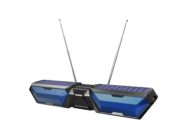Solar Bluetooth Speaker Stereo Dual Antenna Outdoor Speaker With Phone TF FM USB Phone Holder