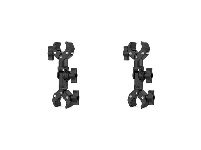 2X Double Clamp Mount Bracket Magic Arm Clamp For Gopro Insta 360 Camera Monitor Led Light Selfie Stick Bracket