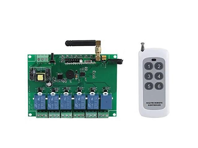 Momentary Selflocking Interlock 3 Commands 30Ma X 6 110-240V 6 Channel RF Relay Module Board Remote Control Switch