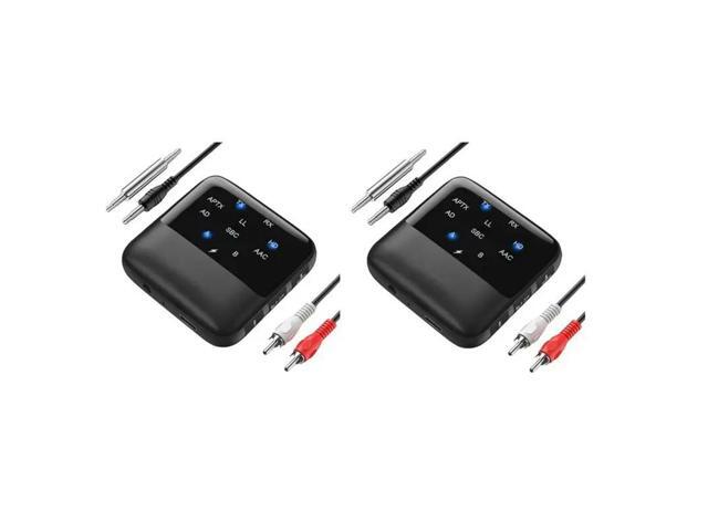 Audio Adapter 2Pcs Bluetooth 5.4 Receiver Transmitter APTX HD Low Latency 3.5Mm AUX 2 In 1 For Car Speaker TV PC