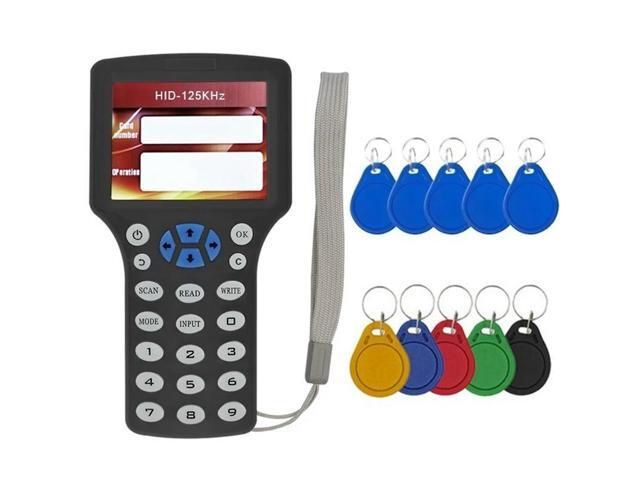 10 Frequency RFID NFC Card Reader Writer Duplicator+5XCUID/UID Keychain 125K 13.56Mhz RFID Copier Key Replicator