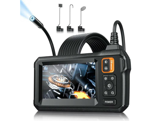 Endoscope Inspection Camera With Light, 4.3' IPS Display, Semi-Rigid Cord Design, Scope IP67 Waterproof Borescope