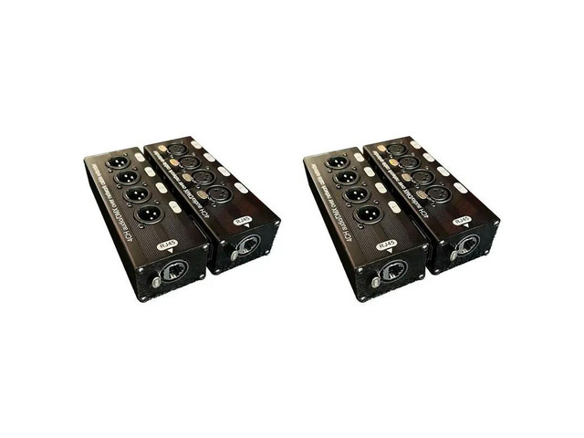 2Pair 4-Channel 3-Pin XLR Audio And DMX Over Network Cable Extender, DMX512 Network Signal Extender 1 Male+1 Female